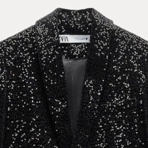 ZARA VELVET SEQUIN BLAZER ZW COLLECTION - Picture 14 of 16